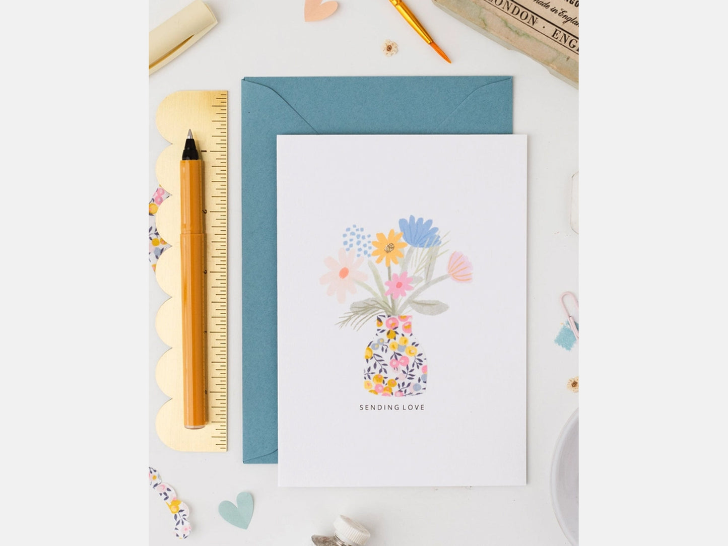 Flower Vase Card - Liberty Wiltshire Bud Print