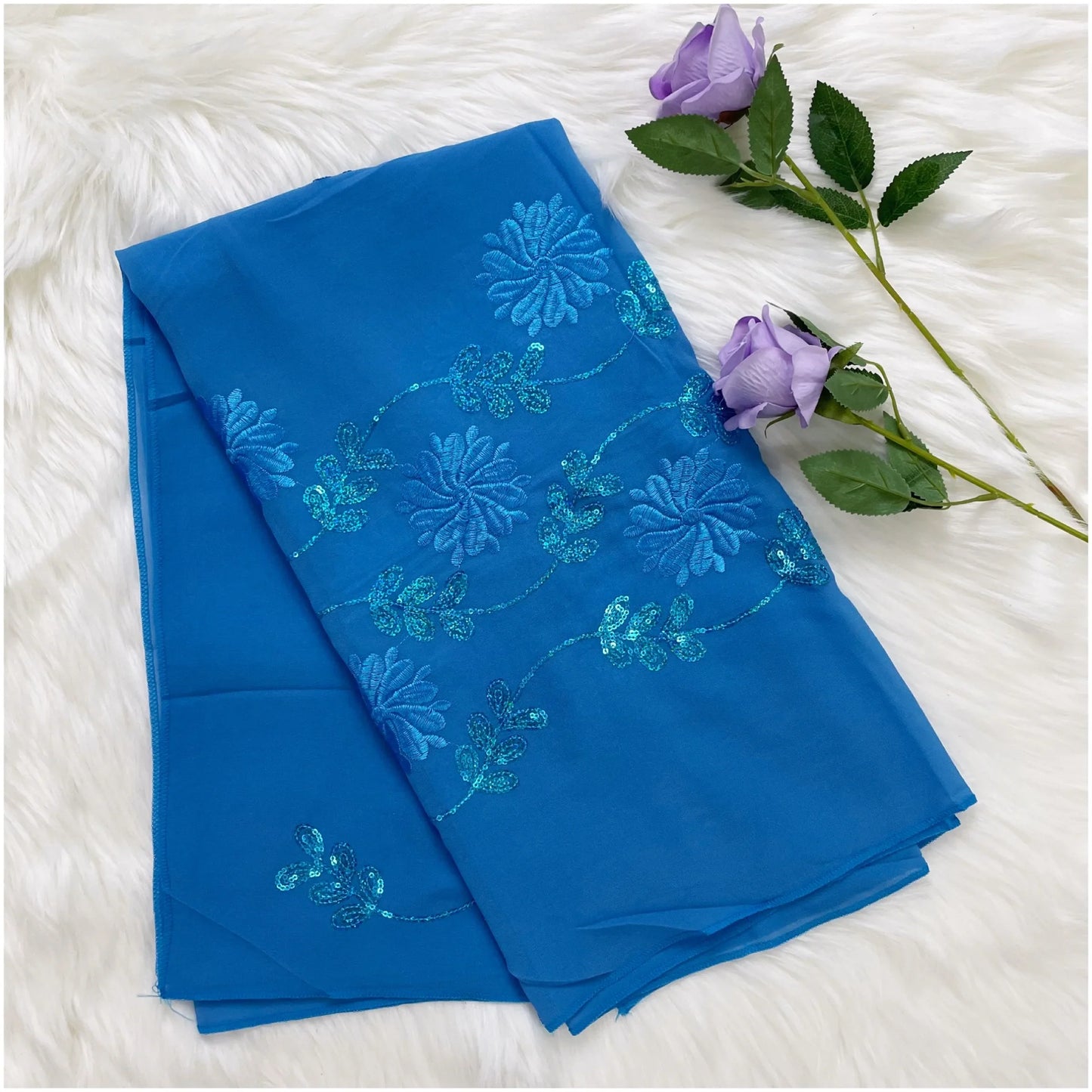 2023 Latest African Spring Women Scarf Chiffon Sequin Embroidered Ramadan Hijab Shawl Fashionable Casual Diamond Headscarf