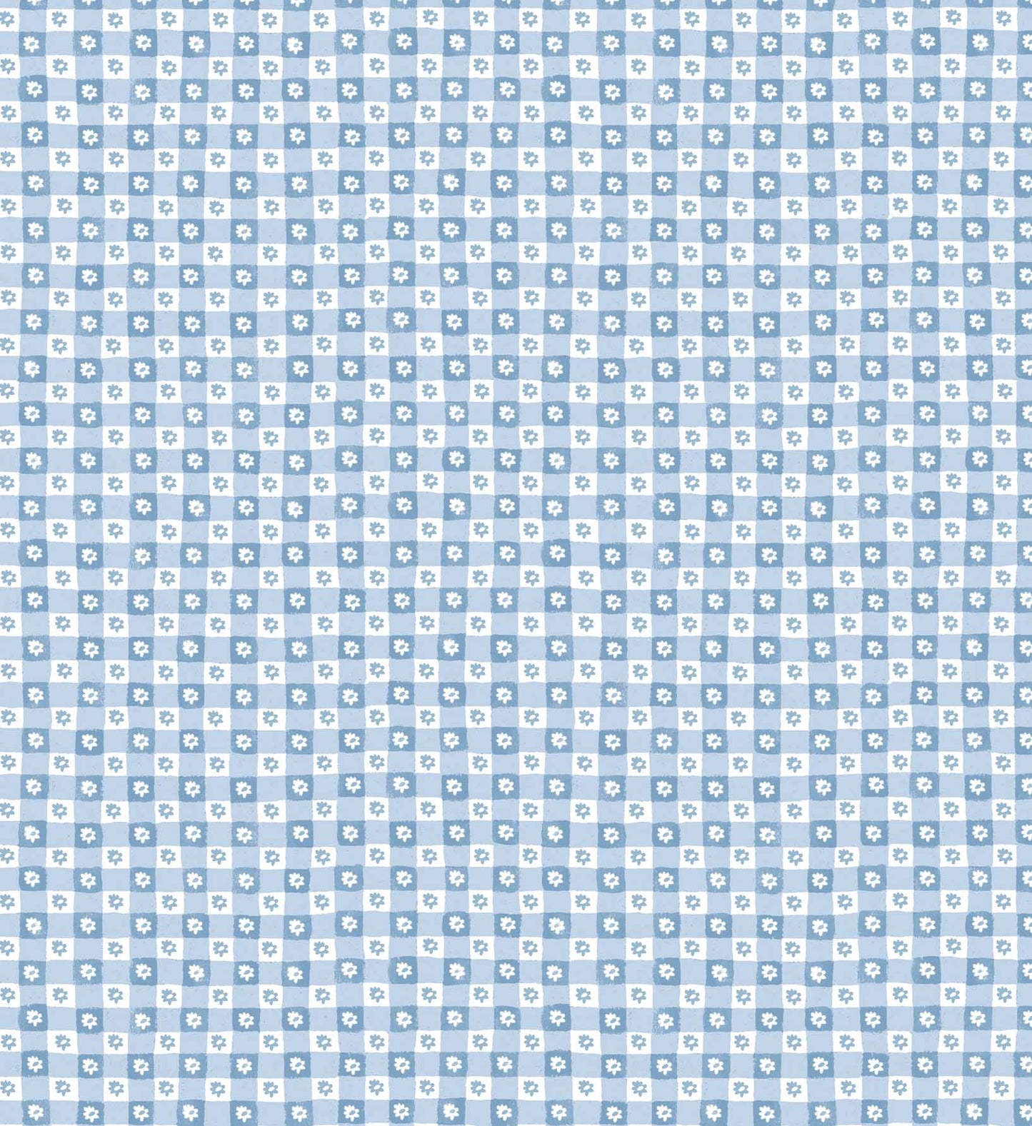 Daisy Gingham Peel & Stick Wallpaper Sample - Blue