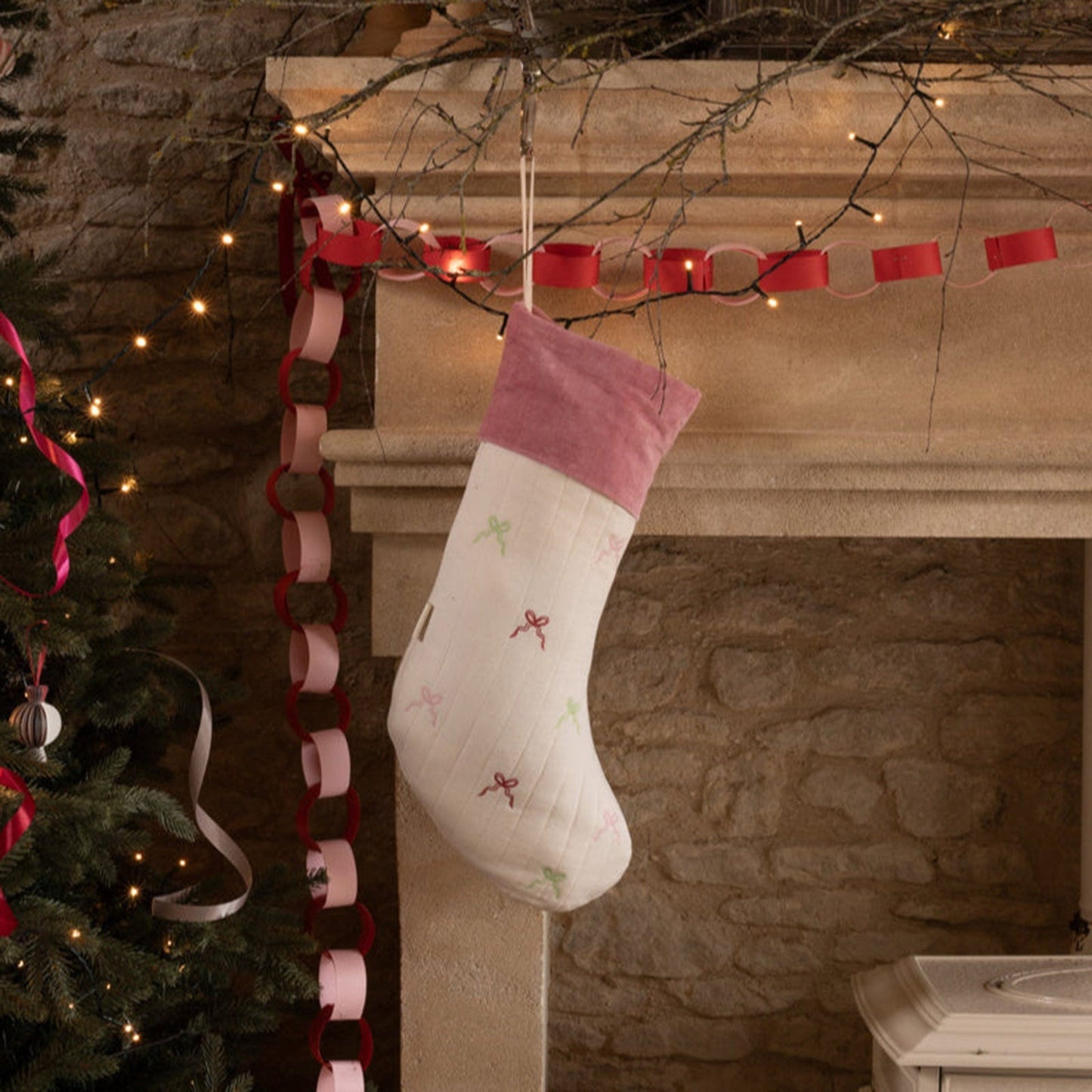 Avery Row Christmas Stocking - Bows