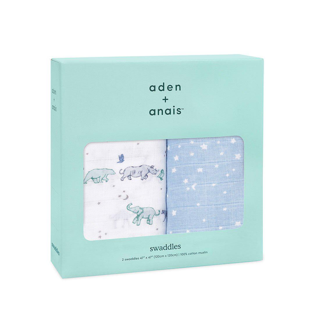 aden + anais Boutique Cotton Muslin Swaddles - 2 Pack - Rising Star