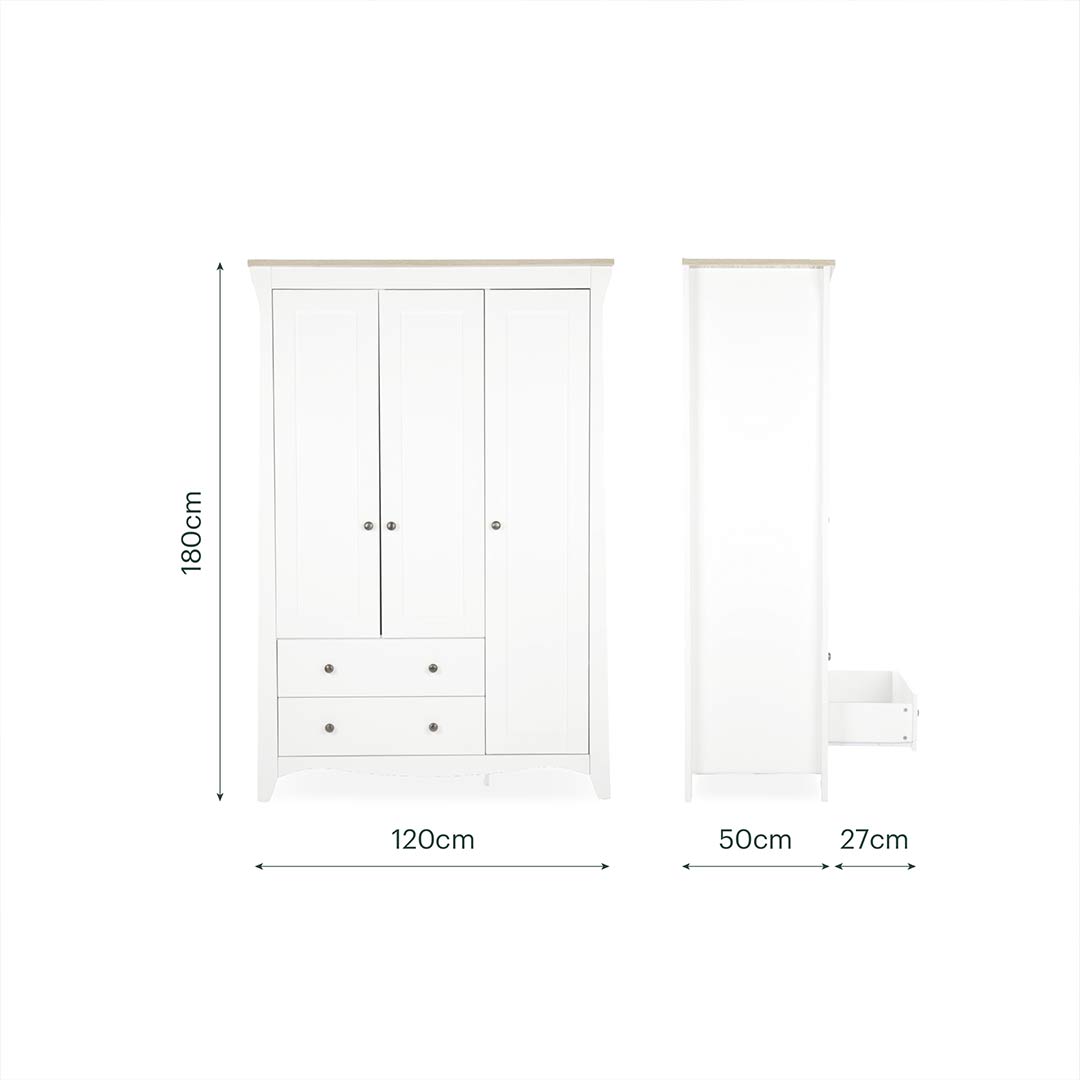 CuddleCo Clara Luxe 3pc Set - White/Ash