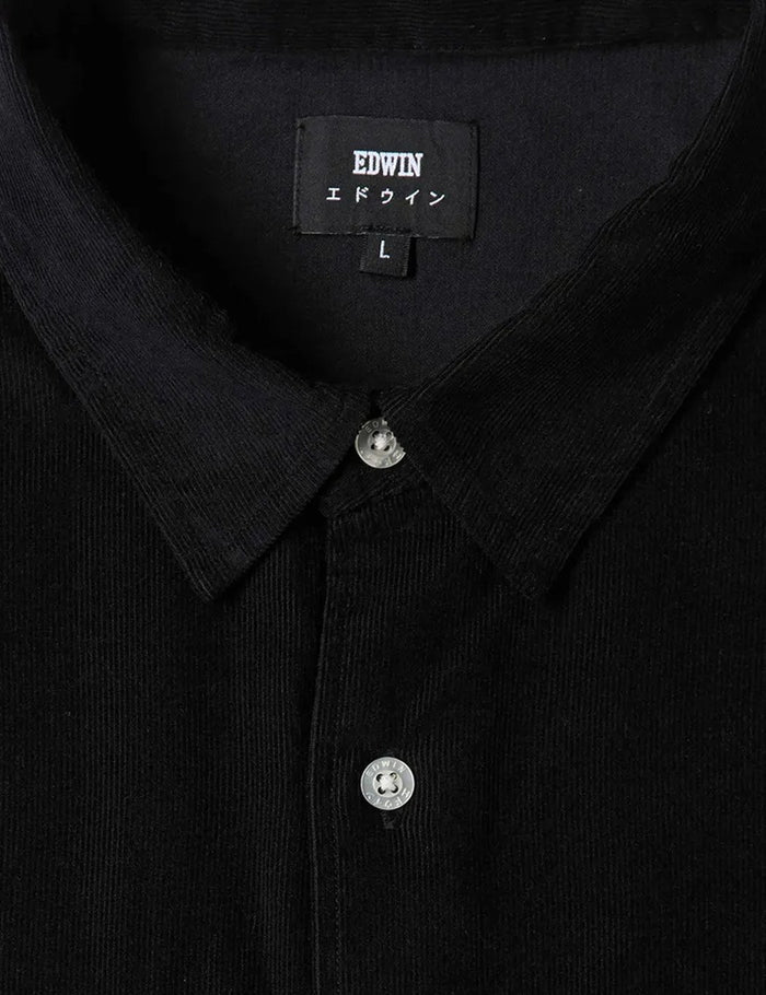 Edwin Minimal Babycord Shirt - Black
