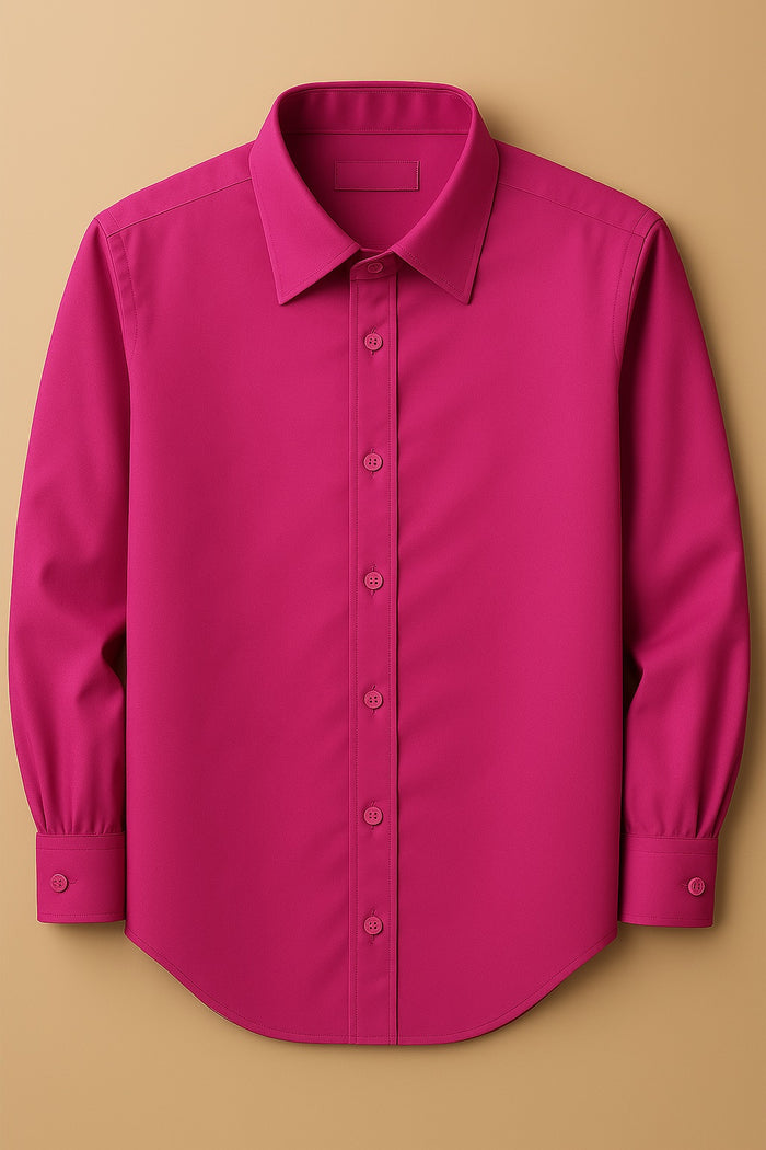 Men's Fuchsia Classic Fit Dress Shirt - Formal Wedding Prom - KCT Menswear
