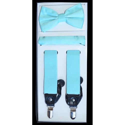 Men's light blue bow tie with pocket square set - KCT Menswear