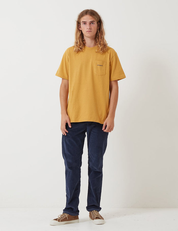 Patagonia Line Ridge Logo Pocket Responsibili-Tee T-Shirt - Glyph Gold