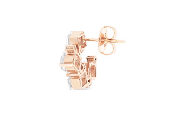Luella Morganite Topaz Sideways Spiral Hoops