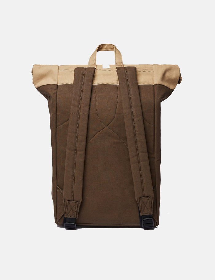 Sandqvist Dante Roll Top Backpack - Olive Green/Beige
