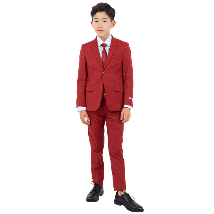 Stacy Adams Boys Brick 5-Piece Suit Set - Front View | Kids Wedding Ring Bearer Formal | KCT Menswear