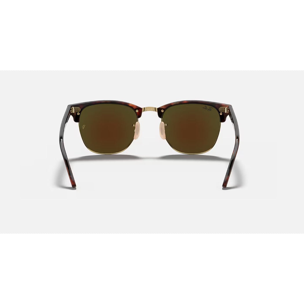 RAYBAN - CLUBMASTER | Matte Havana On Gold w/ Blue Flash