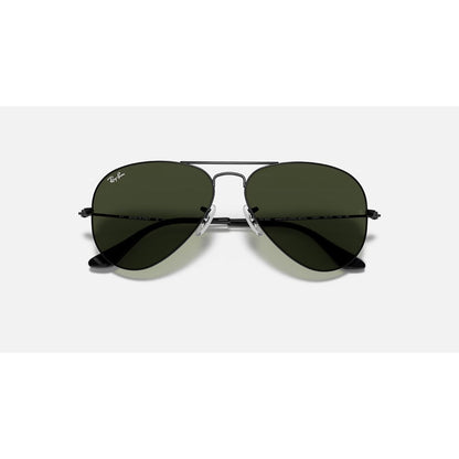 RAYBAN - AVIATOR | Black w/ Green