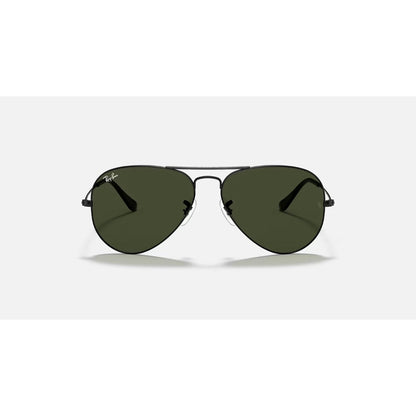 RAYBAN - AVIATOR | Black w/ Green
