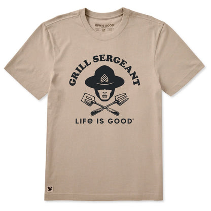 LIFE IS GOOD - MENS CRUSHER TEE | Grill Sargeant Oat Brown