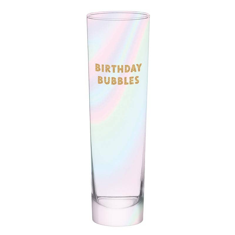 Flat Champagne Glass - Birthday Bubbles