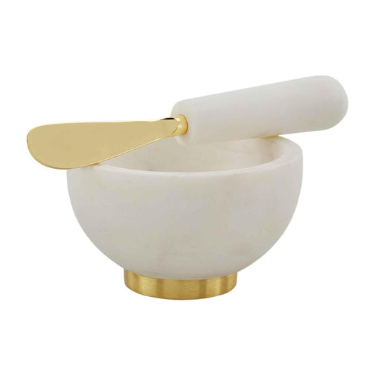 WHITE MARBLE DIP BOWL SET