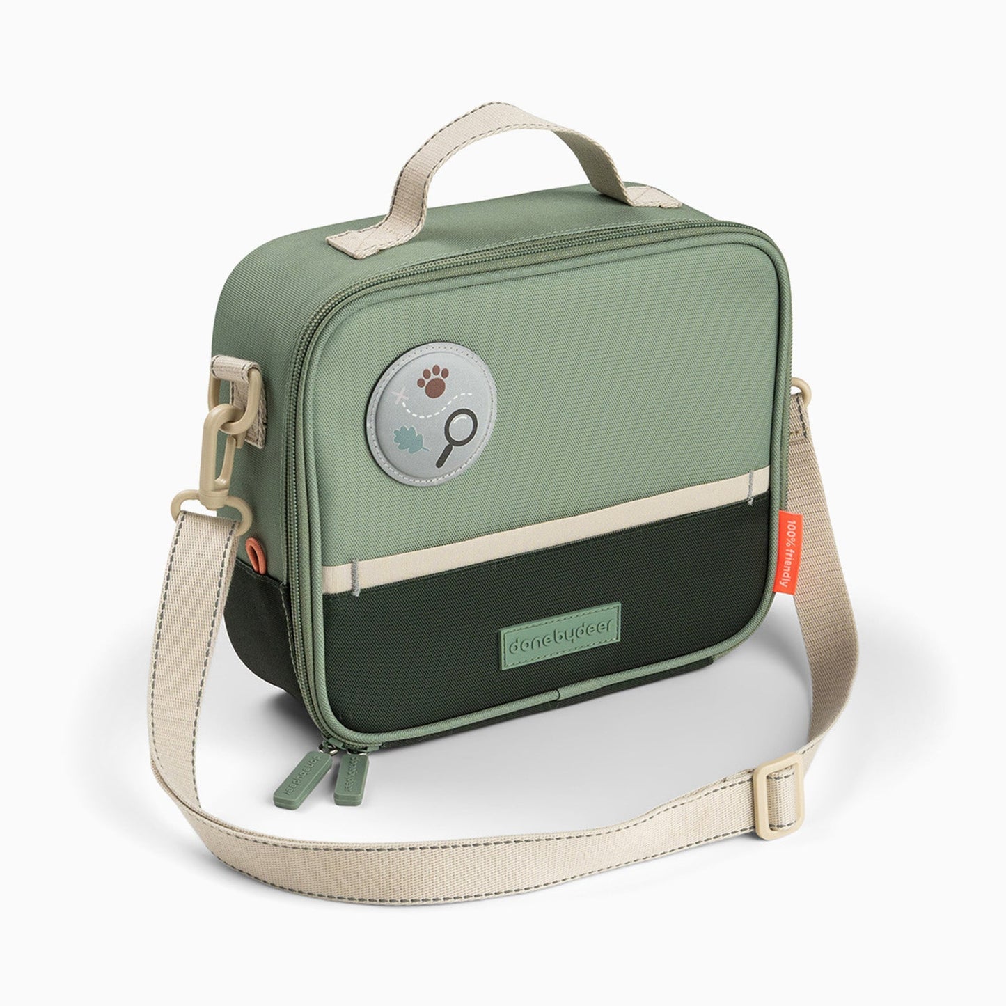 Done by Deer Insulated Lunch Bag 4l - Tiny Trails Green
