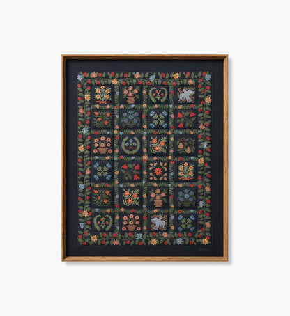 Framed Wall Art - Helena Quilt Navy