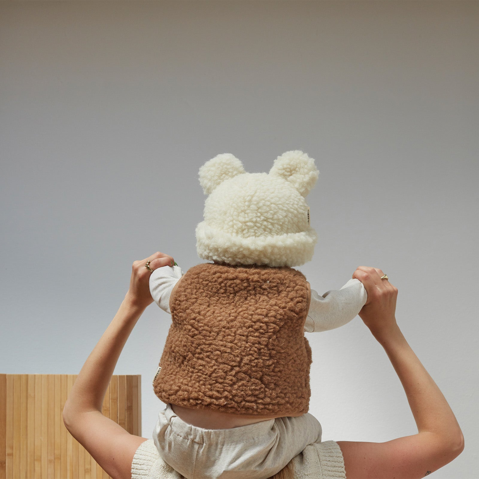 Binibamba Merino Teddy Hat - Milk