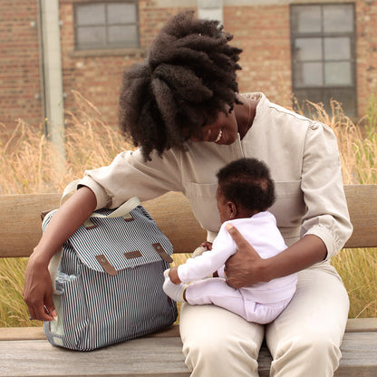 Babymel Robyn Eco Convertible Backpack - Navy Stripe