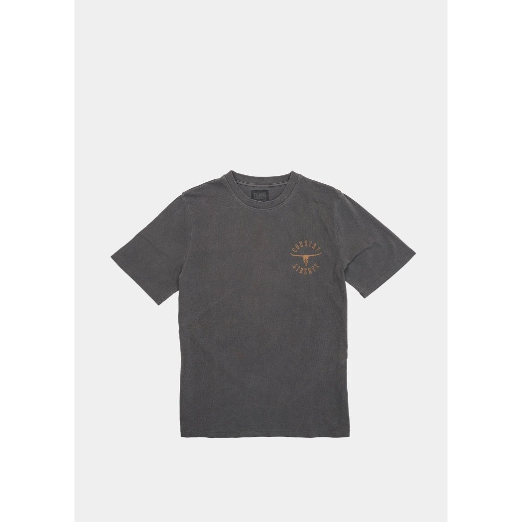 COUNTRY LIBERTY - VINTAGE REBEL TEE | Grey