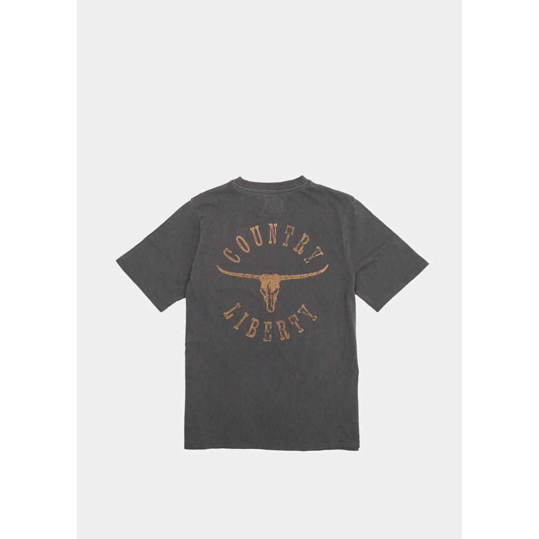 COUNTRY LIBERTY - VINTAGE REBEL TEE | Grey