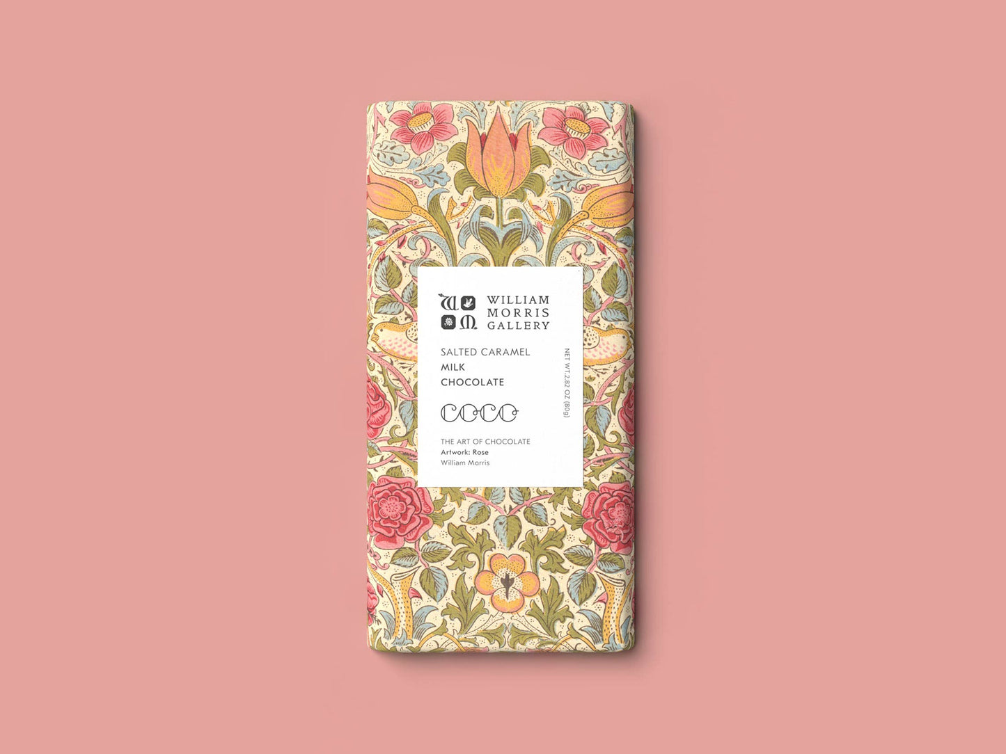 COCO Chocolatier Salted Caramel Milk Chocolate William Morris Limited Edition