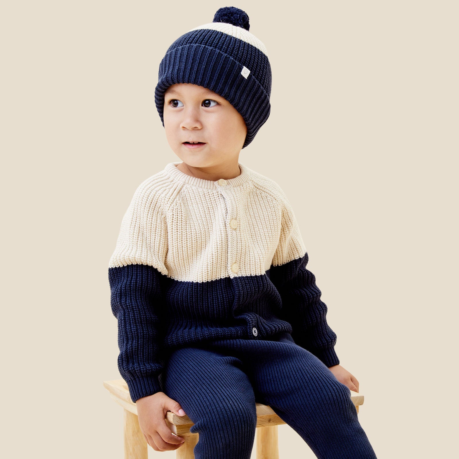 Chunky Knit Colourblock Cardigan