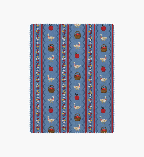 Farmhouse Stripe Canvas Fabric - Blue