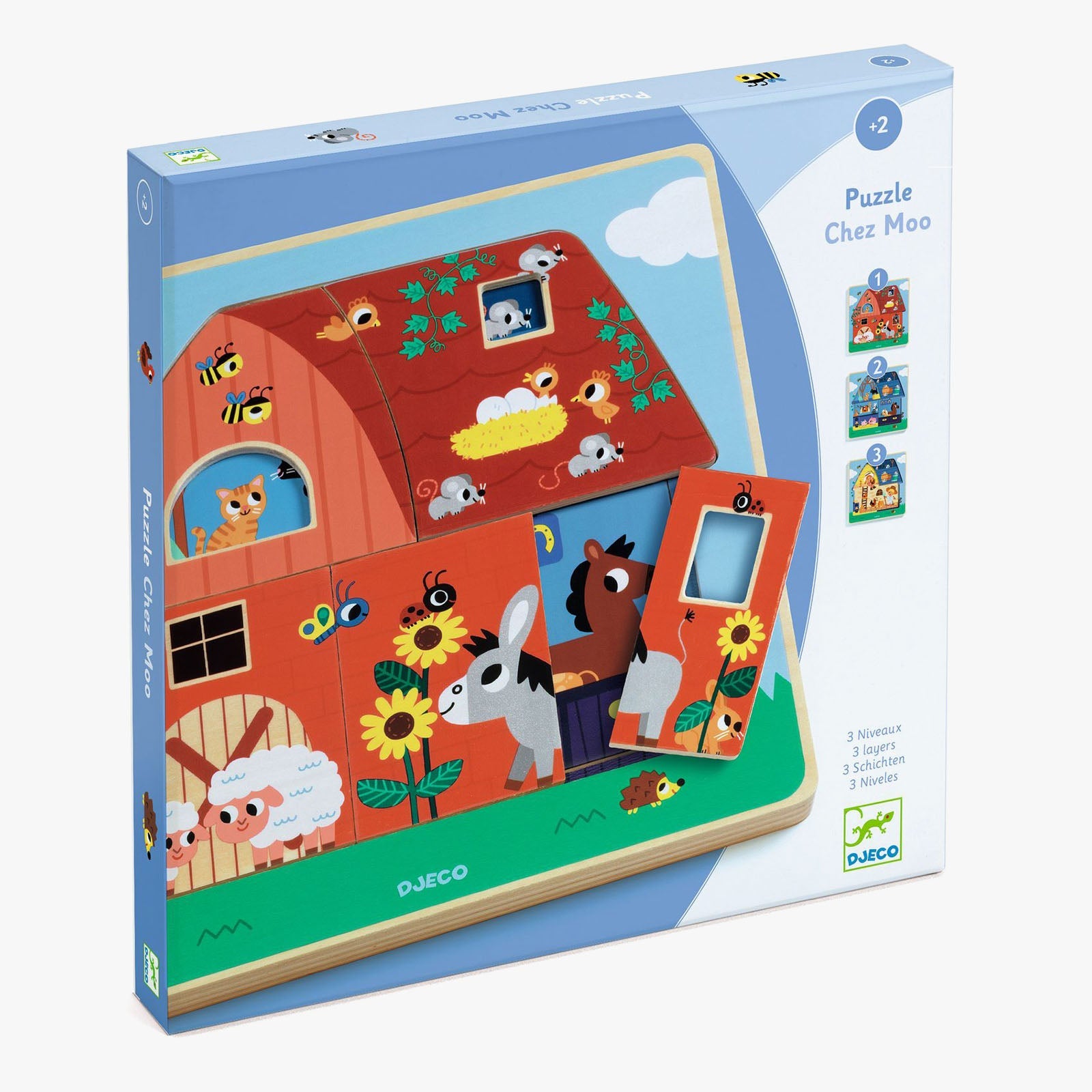 Djeco Chez Moo Wooden Layer Puzzle
