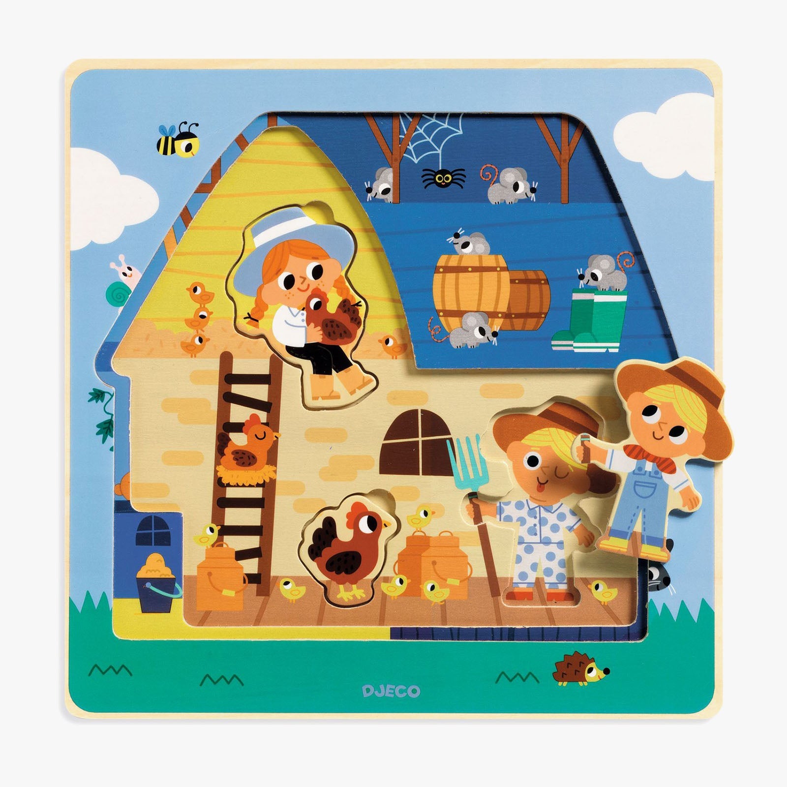 Djeco Chez Moo Wooden Layer Puzzle