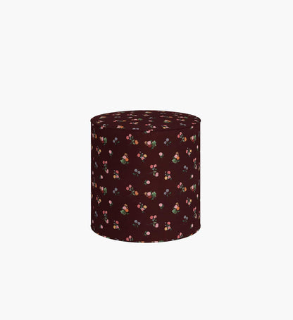 Billie Ottoman - Ditsy Dahlia Burgundy