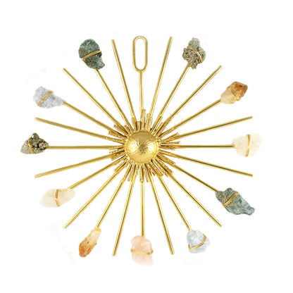 Rainbow Sunburst Healing Crystal Grid