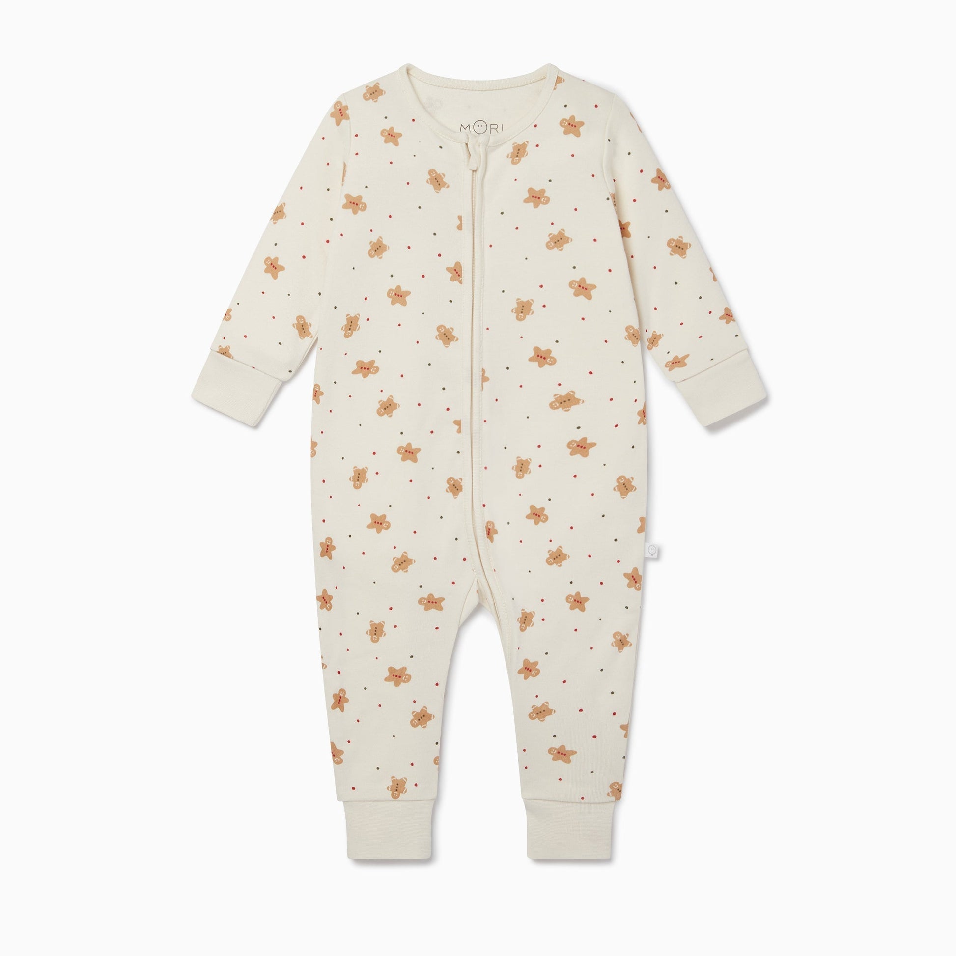Gingerbread Print Clever Zip Sleepsuit