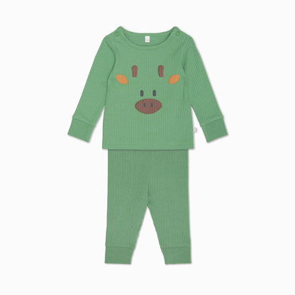 Giraffe Face Ribbed Pyjamas