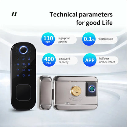 Digital Glass Door Smart Lock Fingerprint Tuya WIFI Remote Hotel Smart Door Lock Digital Smart Lock Front Door Key Ic Card