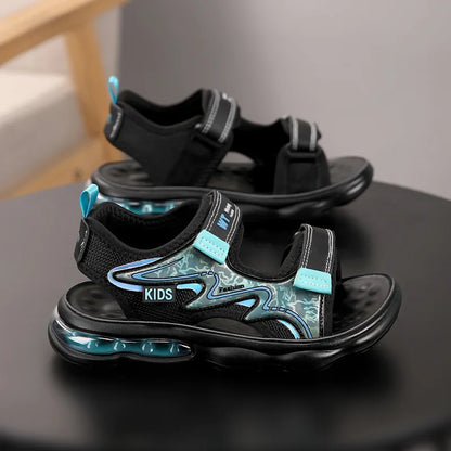 Children's Shoes Kids Summer Sandals Boys for Cushion Velcro Closure Cartoon Breathable Lightweight Student Beach Large Size