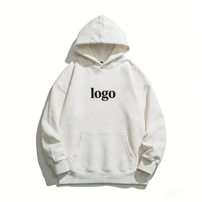 Blank Oversized Streetwear Custom logo Pullover Hoodie Men's 100% Cotton Thick Heavy High Quality