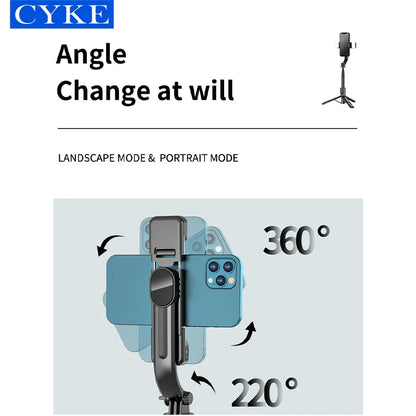 CYKE 3 in 1 Double Fill Light Extendable Bluetooth Tripod Selfie Stick Stand for Phones Palo De Selfie Tripod L12d
