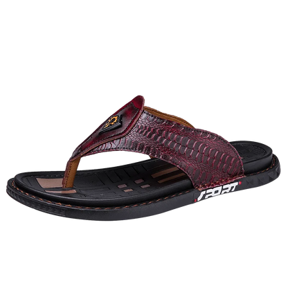 2025 Casual Slippers Sandal Mens High Quality Flip Flop Men Summer Shoes Genuine Leather Men Sandals Slippers Outdoor
