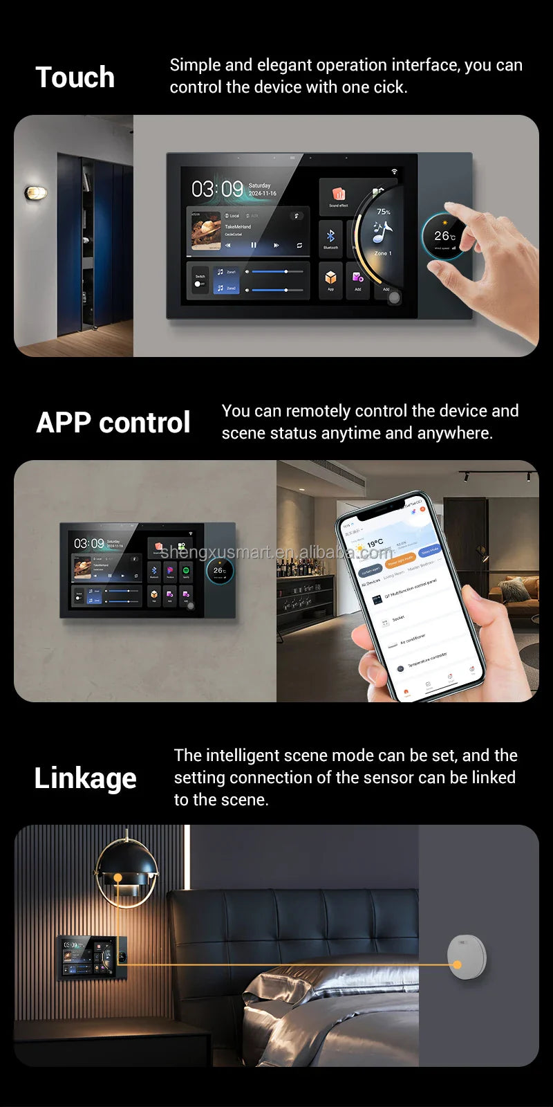 10 Inch TUYA Smart Whole House Background Music Host ZigBee Gateway  External Knob Factory Direct Sales