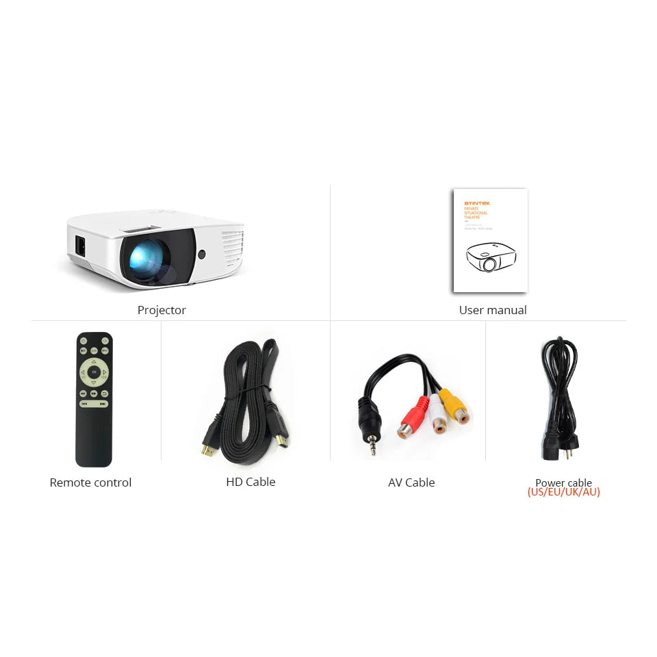 BYINTEK K20X  LED Video 4K 1080P LED Home Theater Projector Proyector 1080P White home use game video projectors