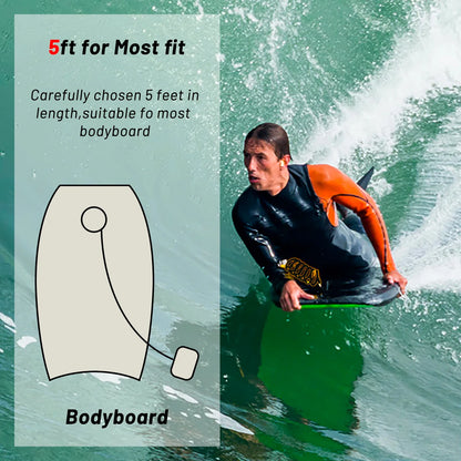 Customized Bodyboard Leash Surfboard 5ft5mm Coil Leash Wrist Cuff Leash Wave Board Premium TPU Rope for Wrist Bicep Surf Shop