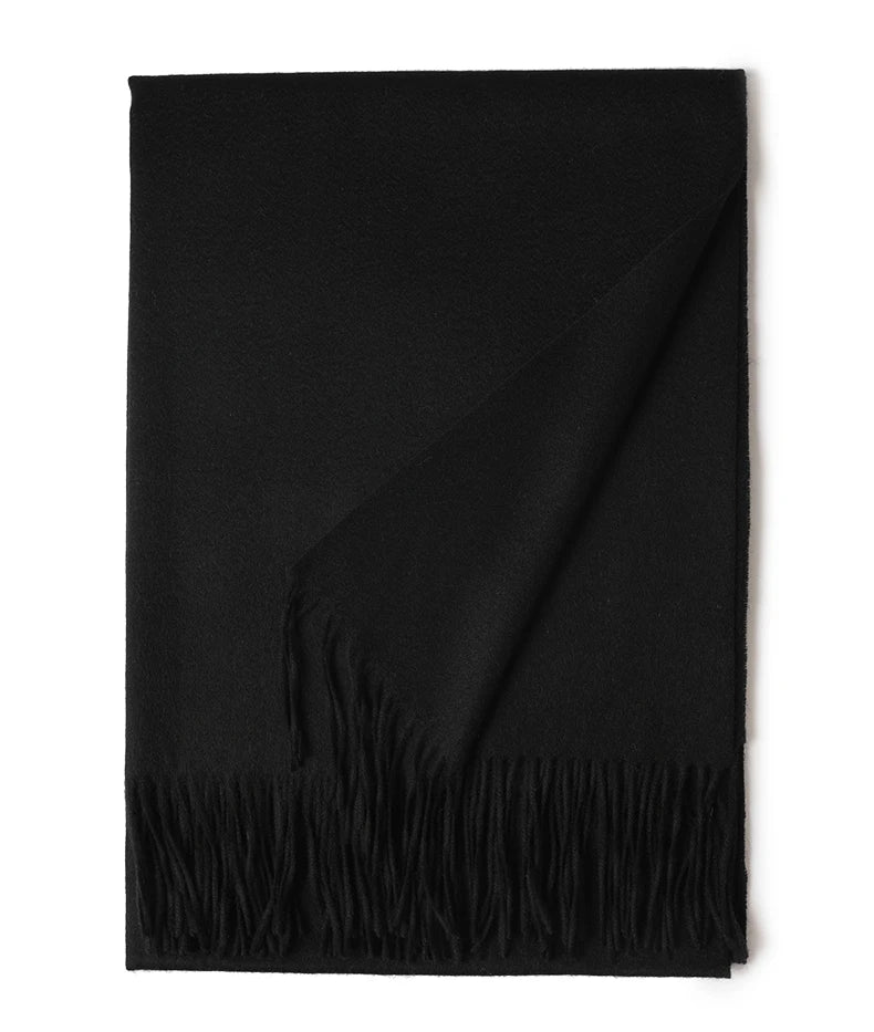 Designer Luxury Fashion Winter Ladies Wool Scarf Stoles Custom Embroidery logo Women Plain Color Wool Scarves Shawl for Women