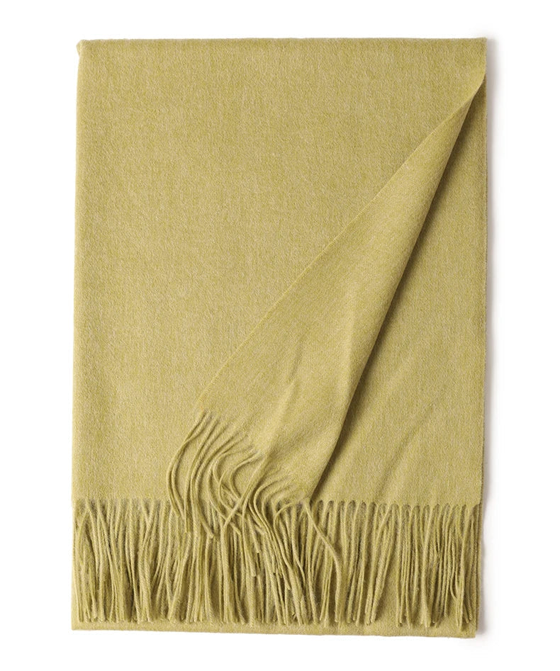 Designer Luxury Fashion Winter Ladies Wool Scarf Stoles Custom Embroidery logo Women Plain Color Wool Scarves Shawl for Women