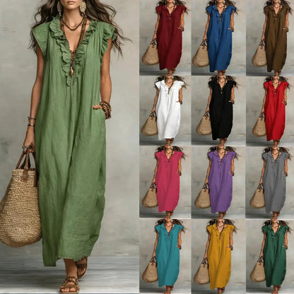 Bohemian Women Maxi Dress Summer Casual Beach Dress for Ladies