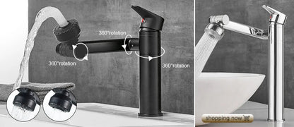 Black Faucet Bathroom Sink Faucets Hot Cold Water Mixer Crane Deck  Mounted Single Hole Bath Tap Chrome Finished ELM457