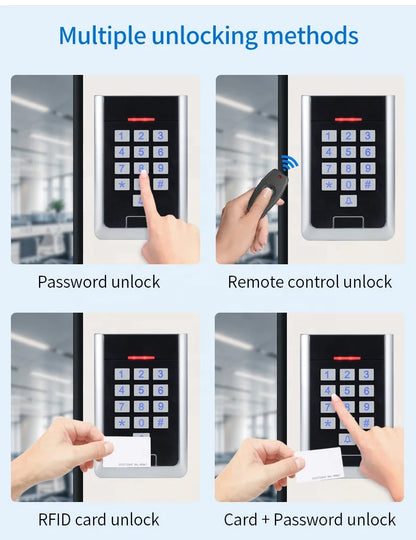 AW10-K-EM IP65 Waterproof Smart Security Door Lock System Metal Case Keypad RFID Proximity Card Wireless Access Control Kit