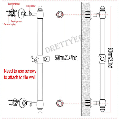 Brass Polished Chrome Concealed Shower System Bathroom Slide Bar Rainfall Shower Set