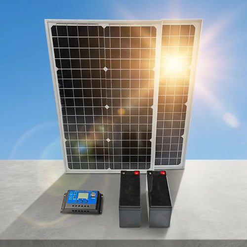 Automatic Gate Opener's Solar Power Set With Solar Panels Charger Backup Batteries
