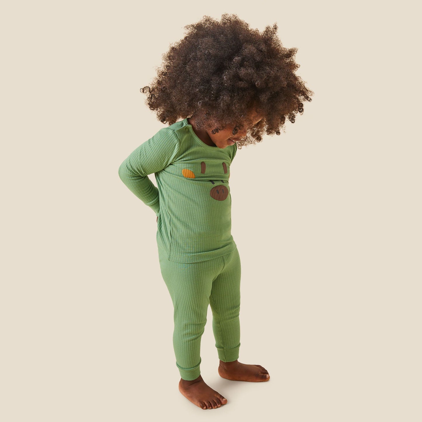 Giraffe Face Ribbed Pyjamas
